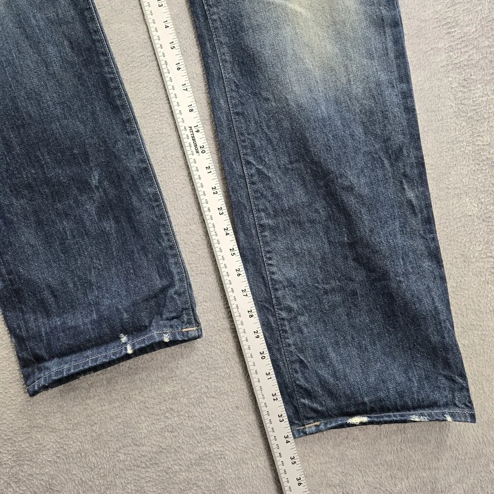 True Religion Men Jeans 38 Blue Denim Ricky Straight Button 32